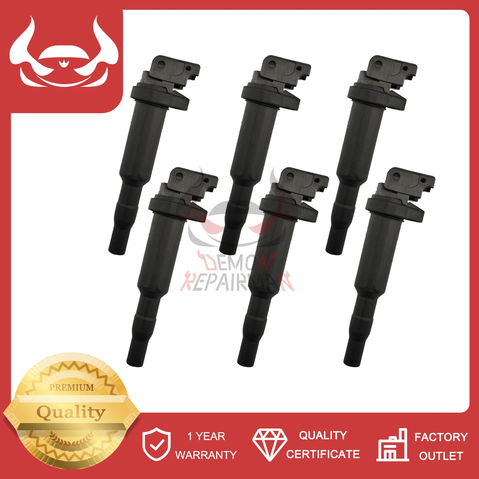 6pcs Ignition Coil Compatible with BMW X3 X5 X6 Z4 750i M3 Replacement Of 12130495289 12137550012 12137551260 12137562744
6pcs Ignition Coil Compatible with BMW X3 X5 X6 Z4 750i M3 Replacement Of 12130495289 12137550012 12137551260 12137562744