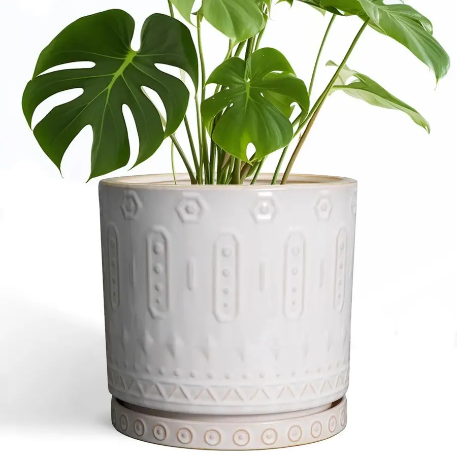 Ceramic Planter Pot 10 Inch Plant Pot for Indoor Outdoor Plants Round Large Flower Pot with Drainage Holes and Saucer for Home G
Ceramic Planter Pot 10 Inch Plant Pot for Indoor Outdoor Plants Round Large Flower Pot with Drainage Holes and Saucer for Home G