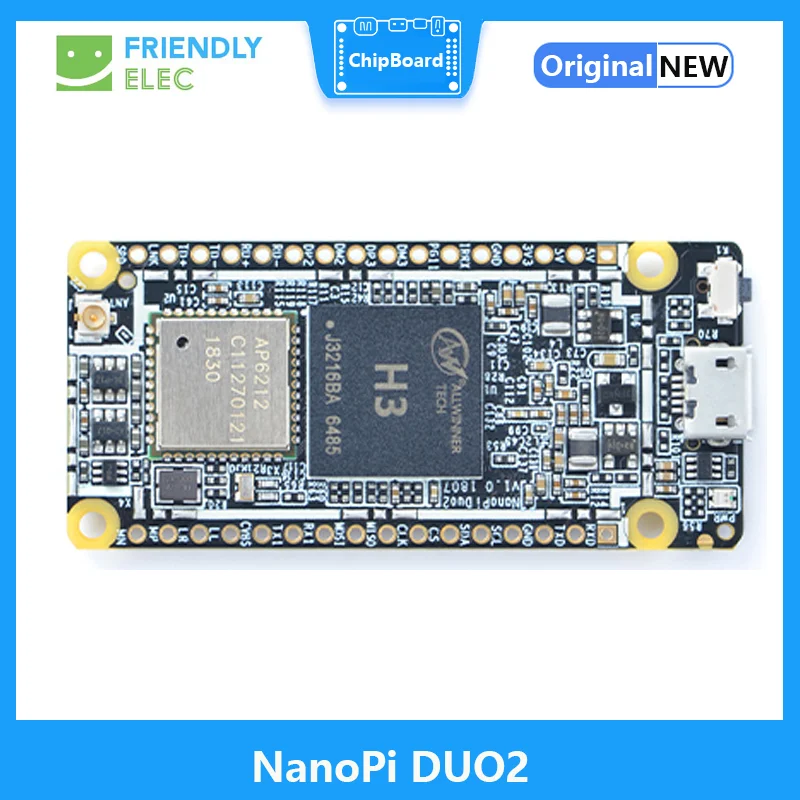 FriendlyELEC NanoPi DUO2, разработанная плата 512M, Allwinner H3, Cortex-A7, Wi-Fi, Bluetooth модуль, UbuntuCore, приложения IoT
FriendlyELEC NanoPi DUO2, разработанная плата 512M, Allwinner H3, Cortex-A7, Wi-Fi, Bluetooth модуль, UbuntuCore, приложения IoT