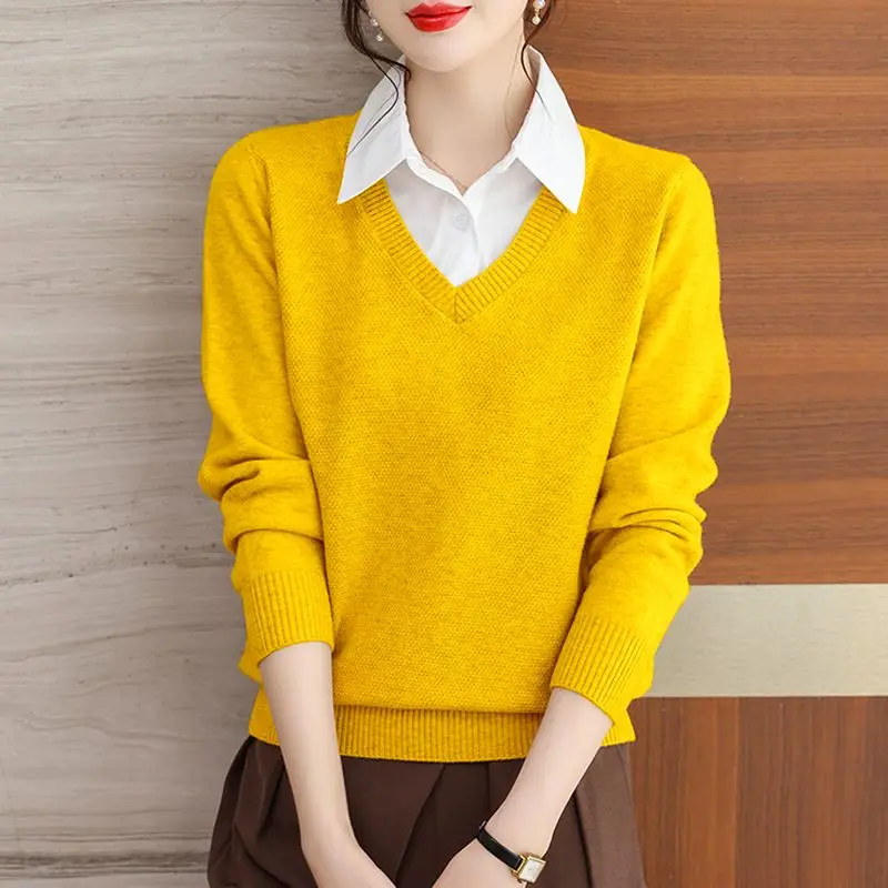 Fashion Lapel Button Spliced Fake Two Pieces Blouses Women's Clothing 2023 Autumn Winter Loose Commuter Pullovers Casual Shirts
Fashion Lapel Button Spliced Fake Two Pieces Blouses Women's Clothing 2023 Autumn Winter Loose Commuter Pullovers Casual Shirts