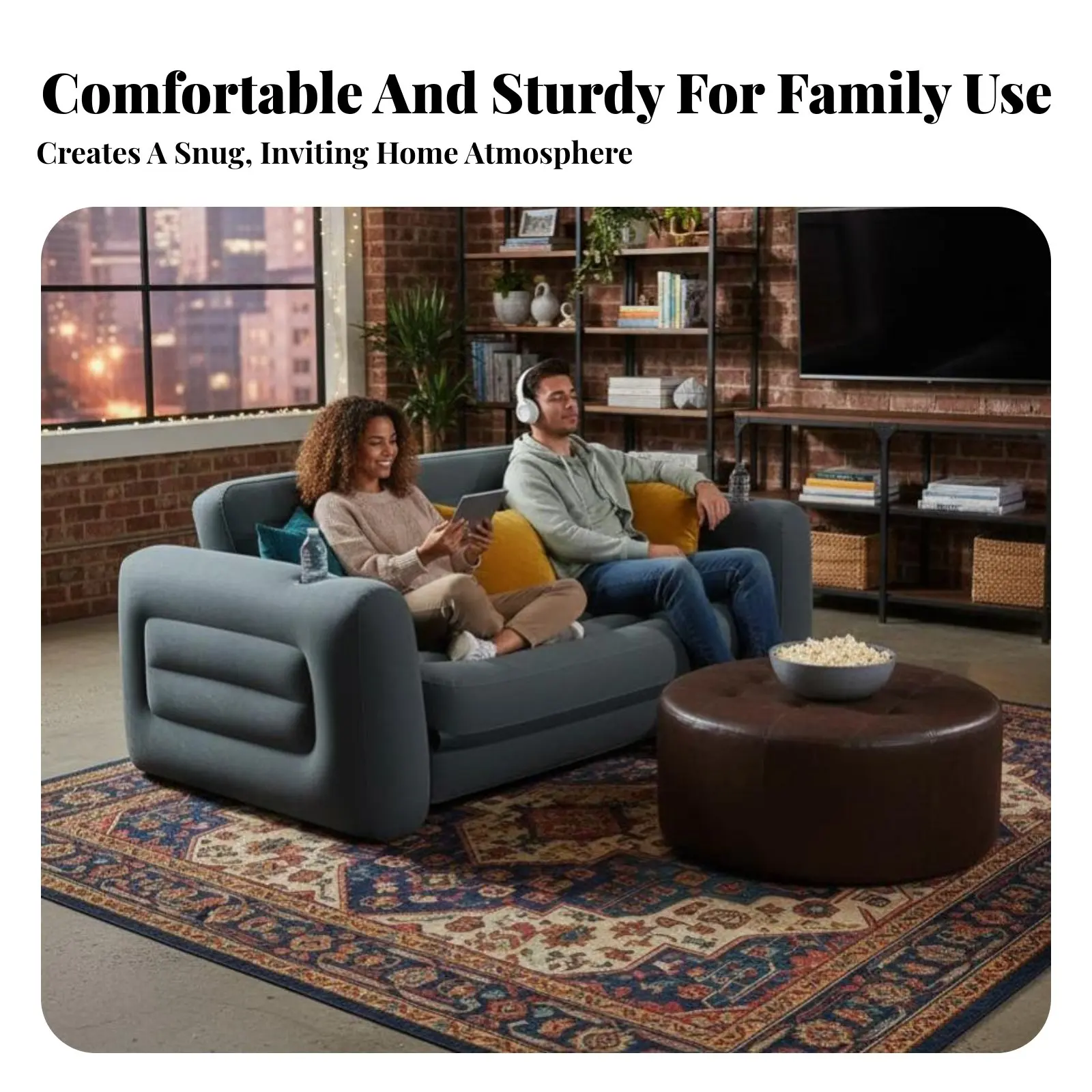 Double Inflatable Sofa Bed, Multifunctional Foldable Air Couch for Living Room, Soft Flocked Surface, Lazy Sofa
Double Inflatable Sofa Bed, Multifunctional Foldable Air Couch for Living Room, Soft Flocked Surface, Lazy Sofa