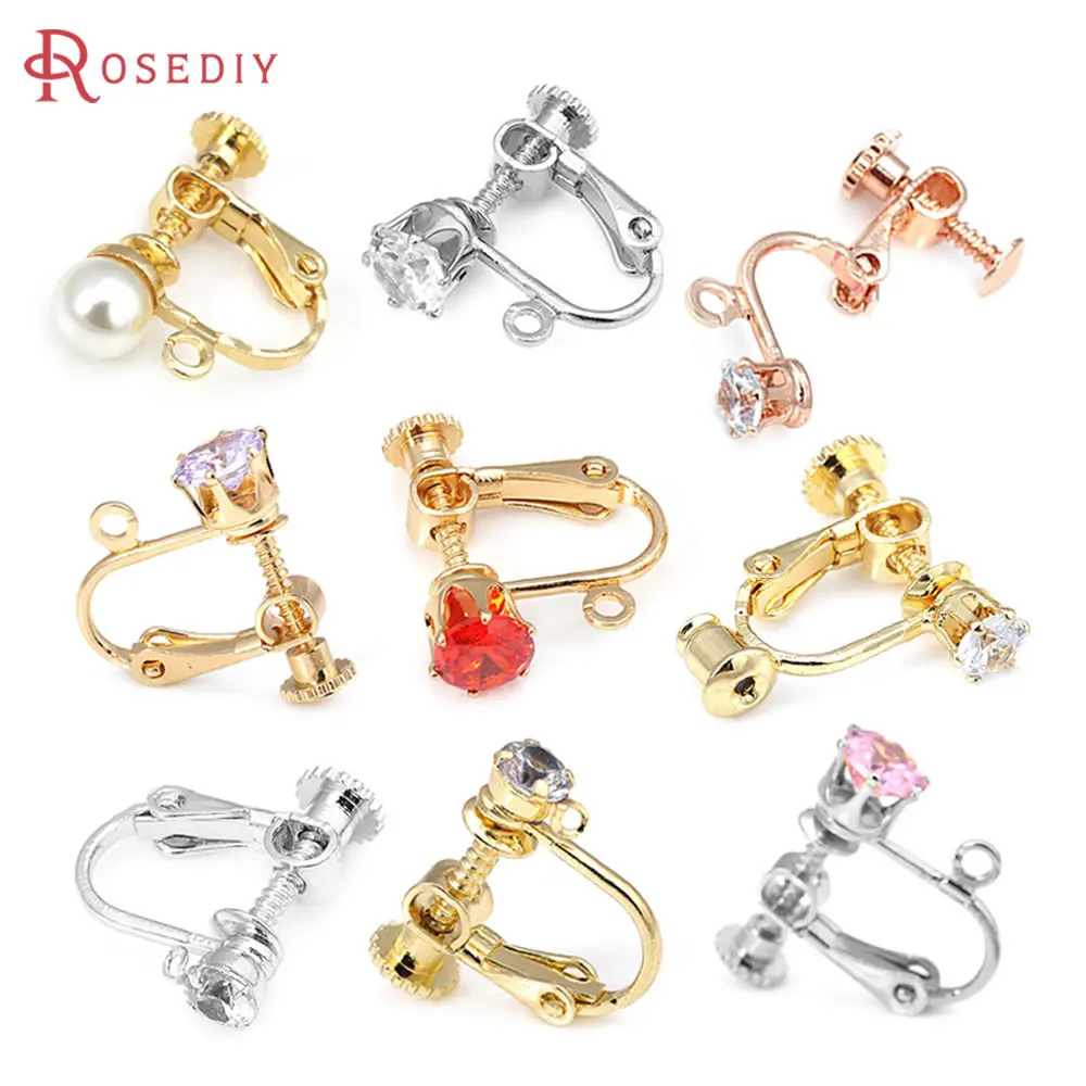 18K Gold Color Brass and Zircon Screws Earrings Clips High Quality Jewelry Making Supplies Earrings Diy Accessories
18K Gold Color Brass and Zircon Screws Earrings Clips High Quality Jewelry Making Supplies Earrings Diy Accessories