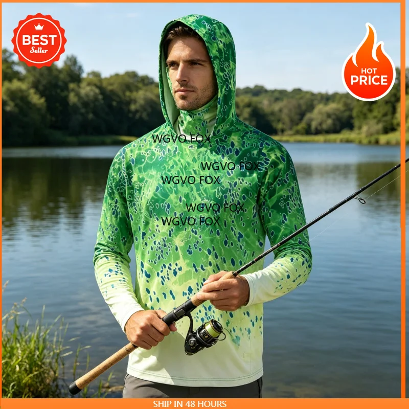Men Fish Apparel Upf 50+ Fishing Shirts Long Sleeve Hooded Face Mask Dry Sun Protection Fishing Clothing
Men Fish Apparel Upf 50+ Fishing Shirts Long Sleeve Hooded Face Mask Dry Sun Protection Fishing Clothing