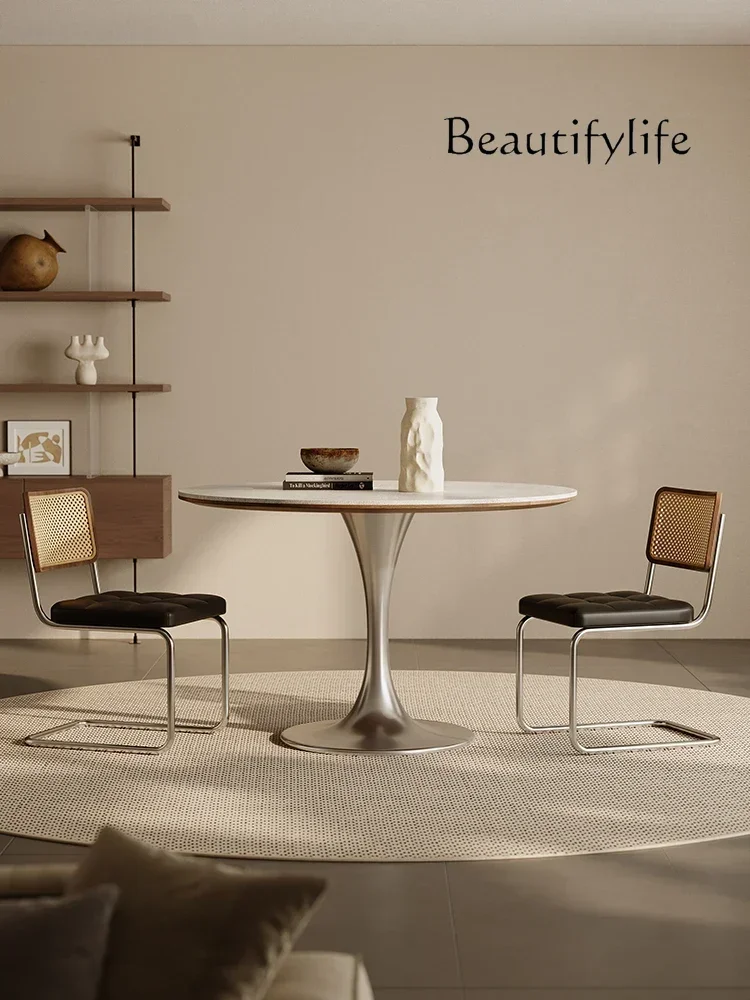Rock slab small round table new household small apartment round dining table medium antique designer negotiation table
Rock slab small round table new household small apartment round dining table medium antique designer negotiation table