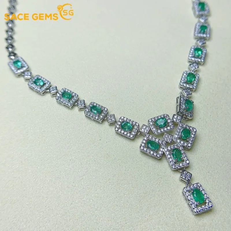 SACE GEMS 925 Sterling Silver Certified 3*4MM Natual Emerald Pendant Necklaces for Womne Engagement Cocktail Party Fine Jewelry
SACE GEMS 925 Sterling Silver Certified 3*4MM Natual Emerald Pendant Necklaces for Womne Engagement Cocktail Party Fine Jewelry
