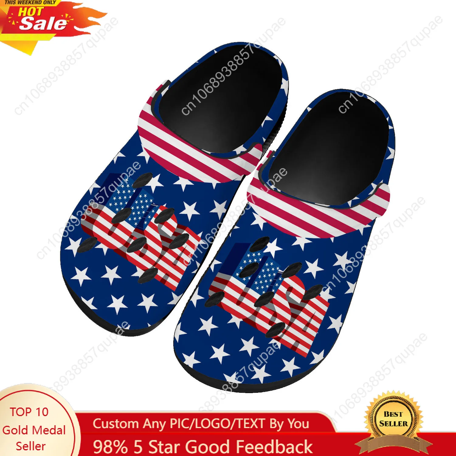 USA Flag America Red Blue White Home Custom Sandals Women Teenager Water Shoe Garden Clog Breathable Comfort Beach Hole Slippers
USA Flag America Red Blue White Home Custom Sandals Women Teenager Water Shoe Garden Clog Breathable Comfort Beach Hole Slippers