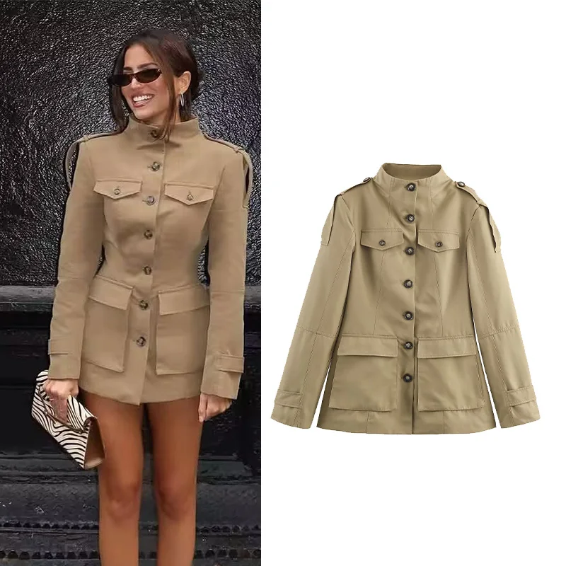 Женская куртка HipSeam с подплечниками и карманами, осеннее милое пальто с высоким воротом и длинными рукавами, модные женские пальто, женские топы
Женская куртка HipSeam с подплечниками и карманами, осеннее милое пальто с высоким воротом и длинными рукавами, модные женские пальто, женские топы