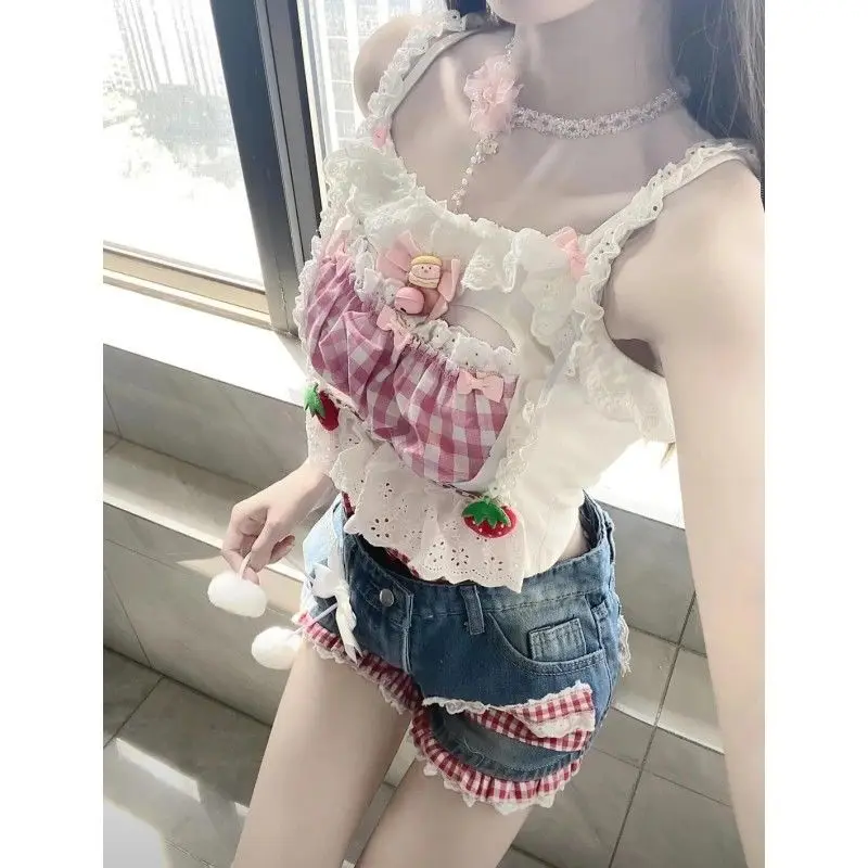 Japanese Kawaii 2 Piece Sets Summer Sweet Y2k Crop Tops + High Waist Patchwork Denim Short Pants Fashion Streetwear Outfits
Japanese Kawaii 2 Piece Sets Summer Sweet Y2k Crop Tops + High Waist Patchwork Denim Short Pants Fashion Streetwear Outfits