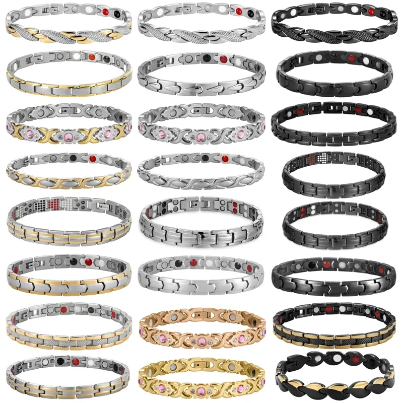 24 Styles Health Care Magnetic Therapy Bracelet Women Fashion 316L Stainless Steel 4 in1 Bio Elements Negative Ion Bangle
24 Styles Health Care Magnetic Therapy Bracelet Women Fashion 316L Stainless Steel 4 in1 Bio Elements Negative Ion Bangle