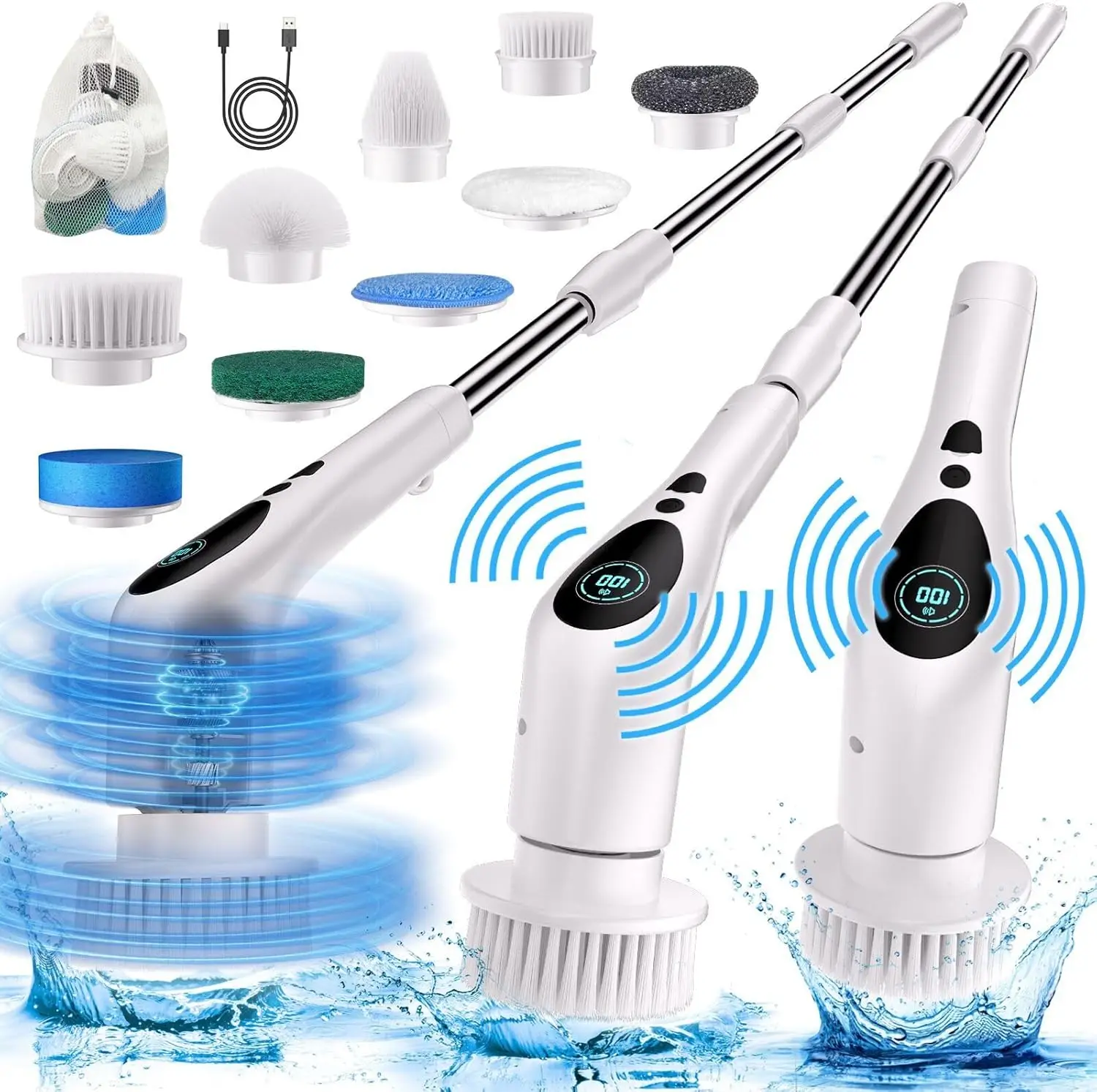 Электрический беспроводной скруббер с голосовым управлением, 3 скорости и 9 сменных насадок для плитки и ванн
Электрический беспроводной скруббер с голосовым управлением, 3 скорости и 9 сменных насадок для плитки и ванн