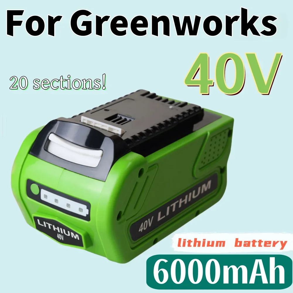 40V 6.0Ah Li-ion Rechargeable Battery 40V 6000mAh for GreenWorks 29462 29472 29282 G-MAX GMAX Lawn Mower Power Tools Battery
40V 6.0Ah Li-ion Rechargeable Battery 40V 6000mAh for GreenWorks 29462 29472 29282 G-MAX GMAX Lawn Mower Power Tools Battery