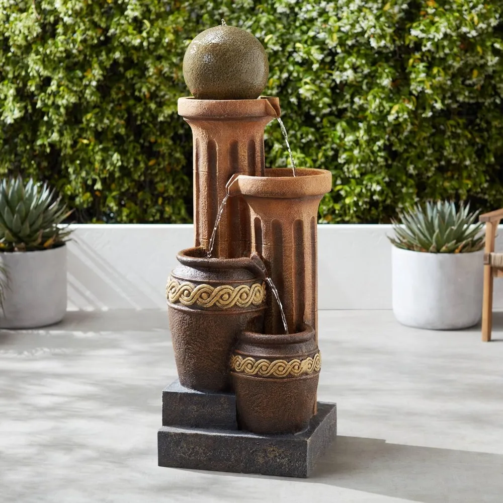 Sphere Jugs and Columns 50 High Large Rustic Indoor Outdoor Decor Faux Stone Floor Fountain with Light LED Standing Waterfall
Sphere Jugs and Columns 50 High Large Rustic Indoor Outdoor Decor Faux Stone Floor Fountain with Light LED Standing Waterfall