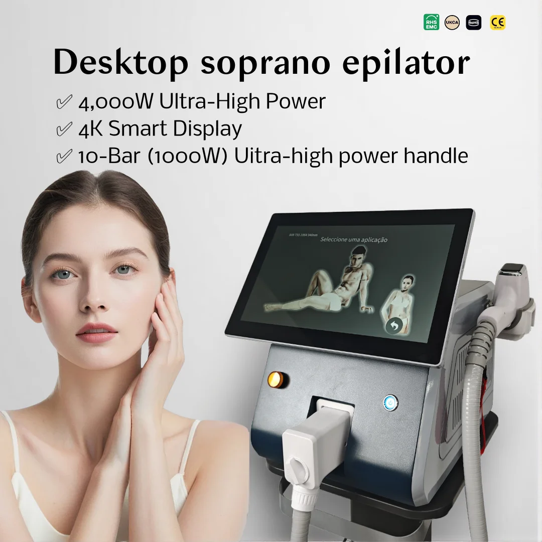 Diode Laser Hair Removal Machine 4 Wavelengths 755nm/808nm/940nm/1064nm high power 15.6 inches/handle with LCD touch screen
Diode Laser Hair Removal Machine 4 Wavelengths 755nm/808nm/940nm/1064nm high power 15.6 inches/handle with LCD touch screen