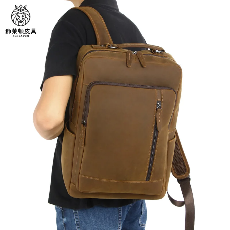 Crazy Horse Leather Large Backpack Men's Retro Leather Large Capacity Travel Bag Stylish Simple Versatile Trend Casual Large Cap
Crazy Horse Leather Large Backpack Men's Retro Leather Large Capacity Travel Bag Stylish Simple Versatile Trend Casual Large Cap