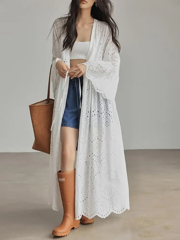 Cardigan Jacket With Flared Sleeves For Women's Casual Vacation Style Swimwear Women's Swimsuit Beach Dress Beach Clothes
Cardigan Jacket With Flared Sleeves For Women's Casual Vacation Style Swimwear Women's Swimsuit Beach Dress Beach Clothes