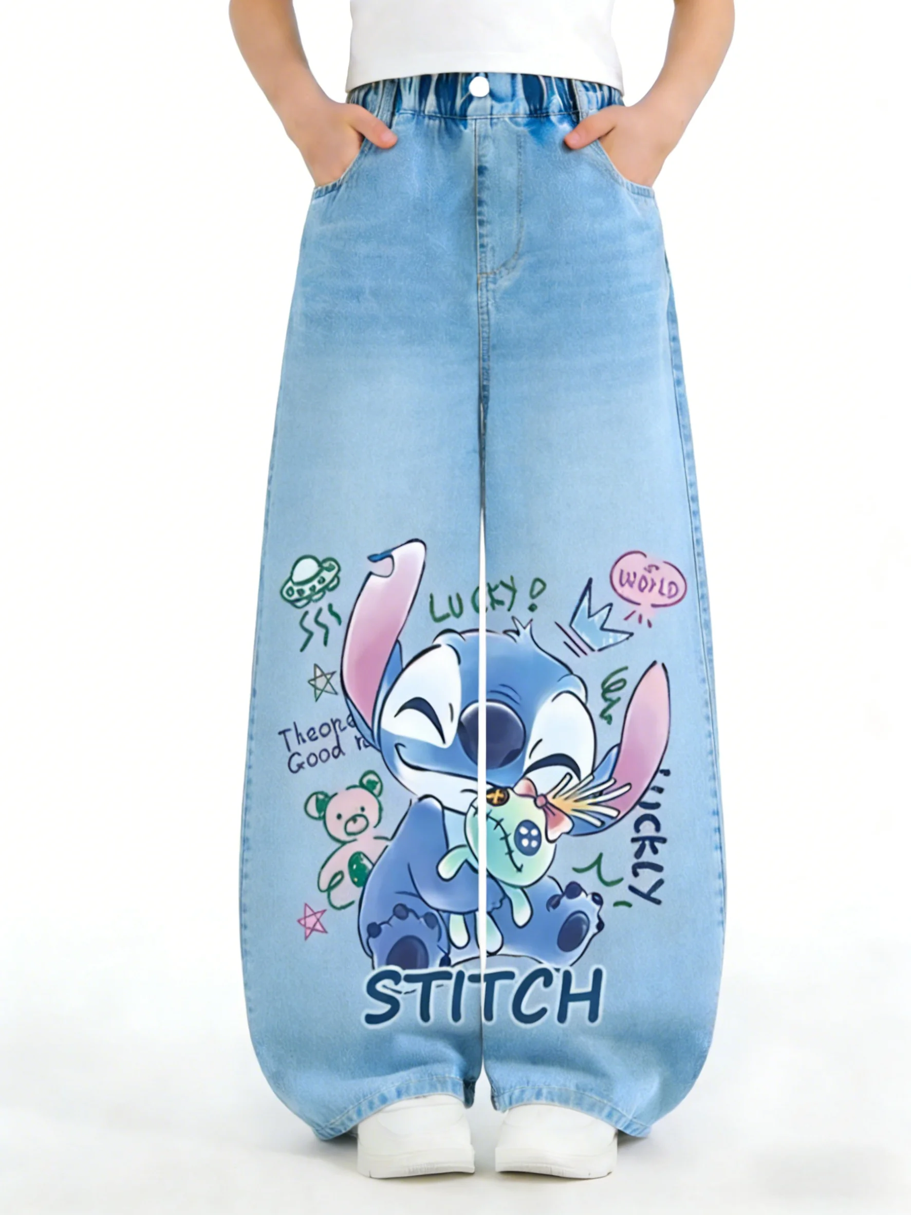 New Autumn Stitch x Disney Collaboration Girls' Denim Pants Cartoon Print Breathable Loose Straight-Leg Kids' Jeans
New Autumn Stitch x Disney Collaboration Girls' Denim Pants Cartoon Print Breathable Loose Straight-Leg Kids' Jeans