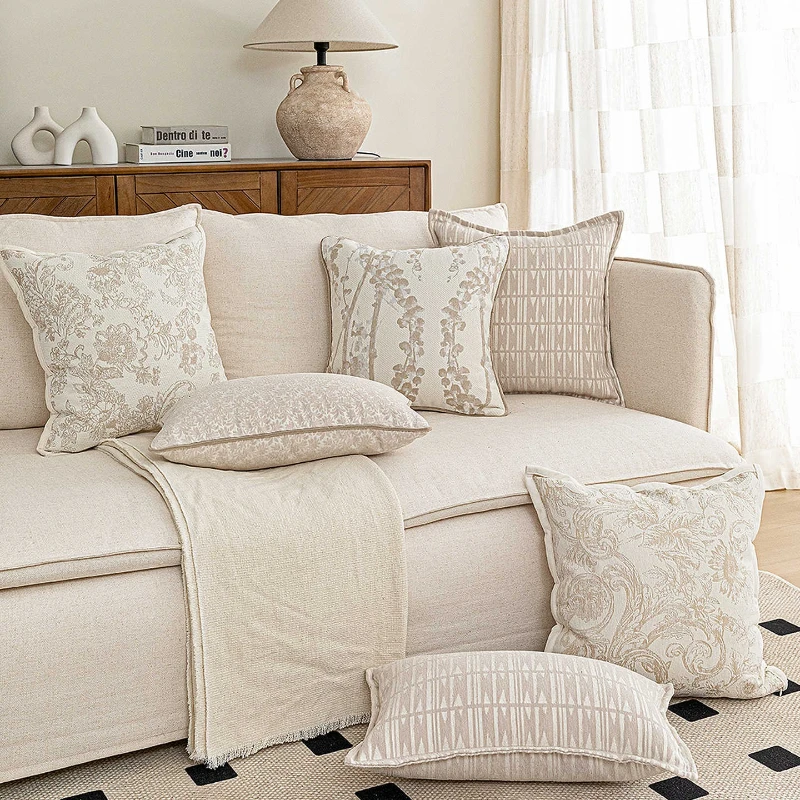 French Luxury Chenille Jacquard Cushion Cover Neutral Beige Plant Geometric Soft Textured Throw Pillow Cover Home Decor for Sofa
French Luxury Chenille Jacquard Cushion Cover Neutral Beige Plant Geometric Soft Textured Throw Pillow Cover Home Decor for Sofa