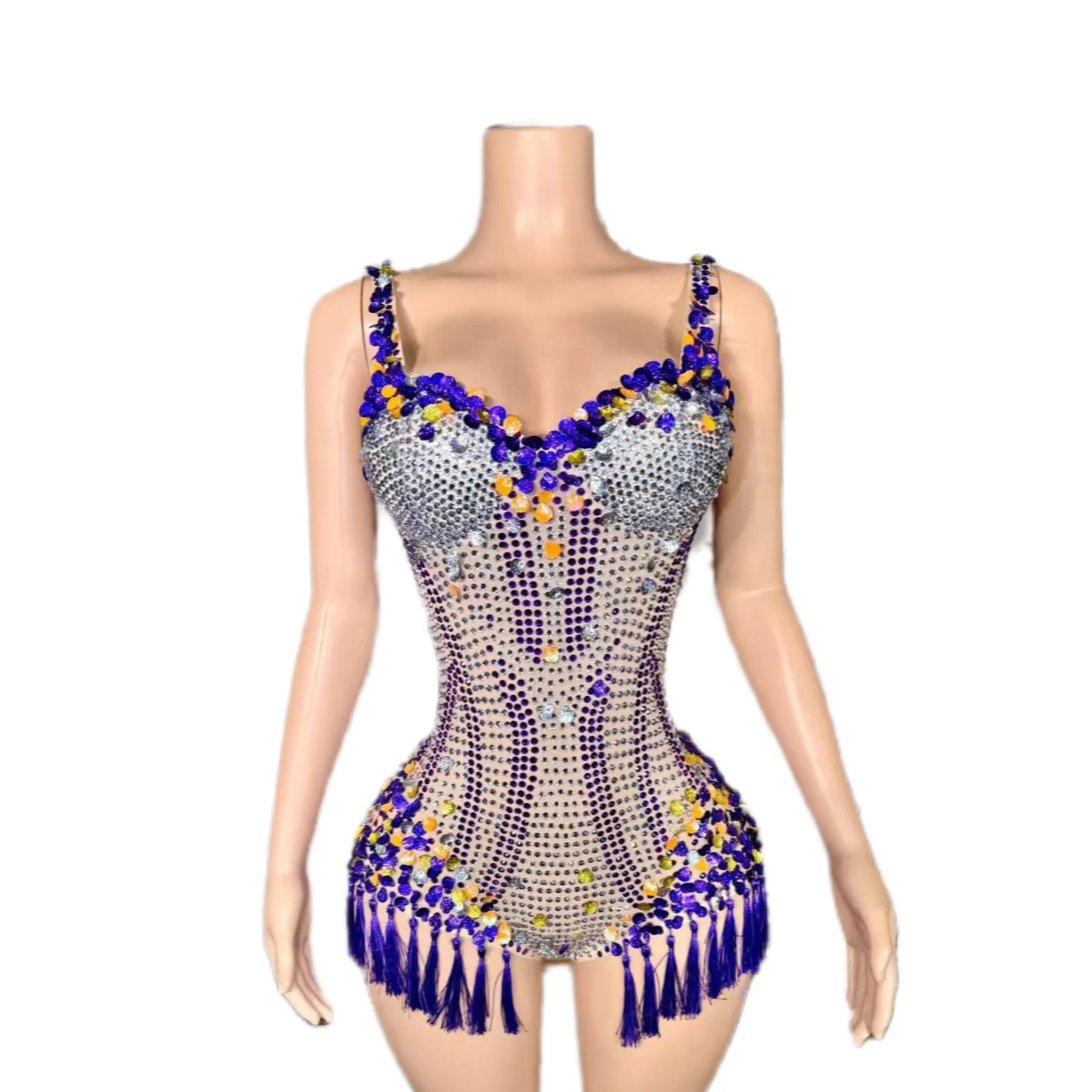 Electronic Music Festival Nightclub Sexy Costumes Women's Clothing Singer Female Star Same Mesh Full Tassel Jumpsuit
Electronic Music Festival Nightclub Sexy Costumes Women's Clothing Singer Female Star Same Mesh Full Tassel Jumpsuit