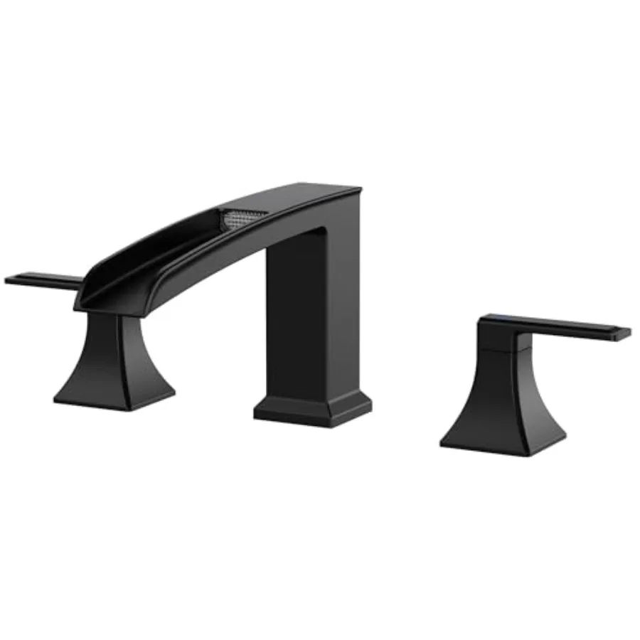 Garden bathtub faucet set, brass, black, waterfall spout and pre-installed hose for 3-hole deck mount installation
Garden bathtub faucet set, brass, black, waterfall spout and pre-installed hose for 3-hole deck mount installation