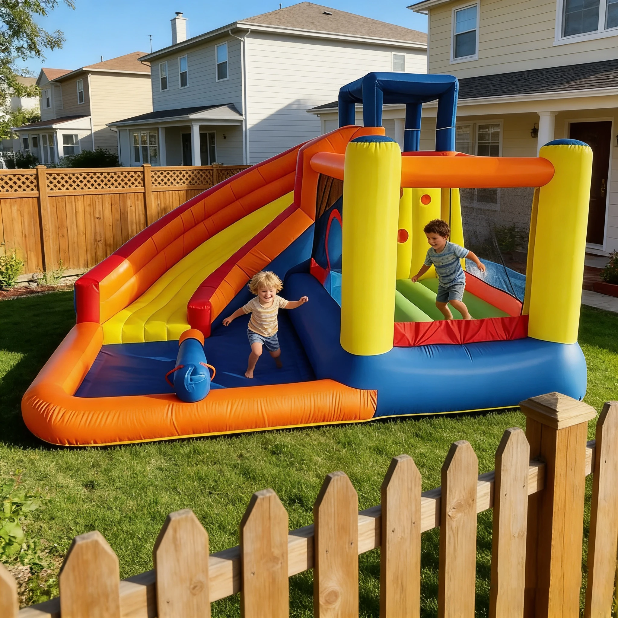 Customized Inflatable Water Jumping Castle, Kids Outdoor Bounce House with Water Slide Combo Party Rental Entertainment Events
Customized Inflatable Water Jumping Castle, Kids Outdoor Bounce House with Water Slide Combo Party Rental Entertainment Events