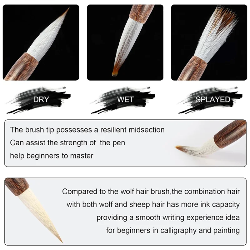 AT82-12Pcs Chinese Calligraphy Brushes Set, 250 ML Calligraphy And Sumi Liquid Ink,Versatile Chinese Brush Ink
AT82-12Pcs Chinese Calligraphy Brushes Set, 250 ML Calligraphy And Sumi Liquid Ink,Versatile Chinese Brush Ink