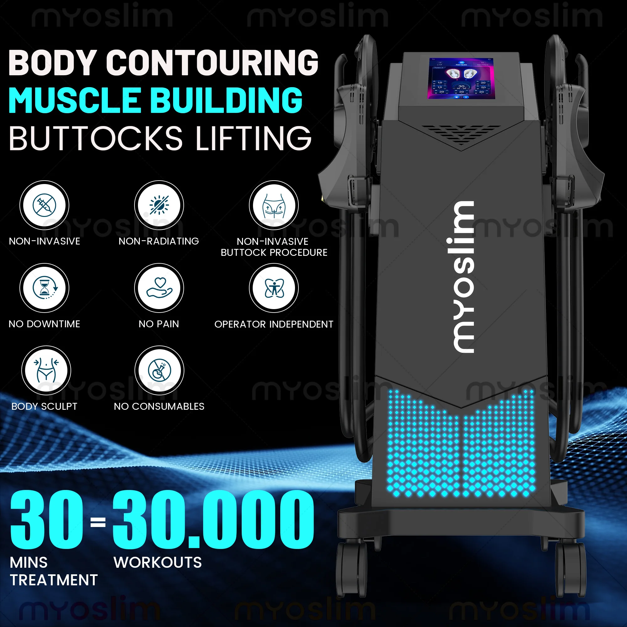 Professional RF EMS Body MYOslim Fat Removal Machine Electric EMS Fat Burning Slimming Muscle Stimulator 6500W 4 Handle Neo
Professional RF EMS Body MYOslim Fat Removal Machine Electric EMS Fat Burning Slimming Muscle Stimulator 6500W 4 Handle Neo