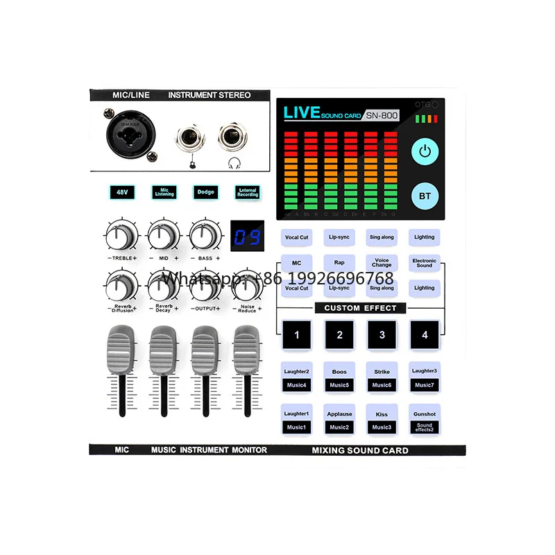 RGB Sound Card Audio Mixer Sound Card Home Studio Kit 48V Podcast External Interface Sound Card Interfaz De Audio Profesional
RGB Sound Card Audio Mixer Sound Card Home Studio Kit 48V Podcast External Interface Sound Card Interfaz De Audio Profesional