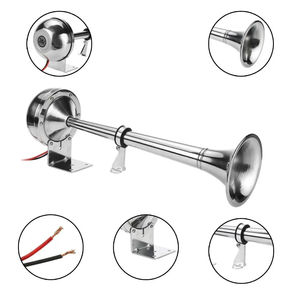 Powerful 24V 150db Electric Single Trumpet Air Horn Kit for SUV Truck Boat Golf Cart Train
Powerful 24V 150db Electric Single Trumpet Air Horn Kit for SUV Truck Boat Golf Cart Train
