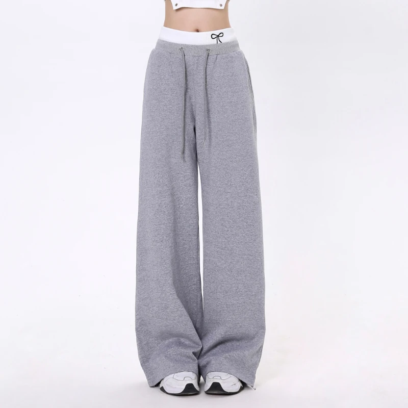 Dophee Casual Female Trousers All-match Spring Summer Embroidery Bow High Waist Fake Two Piece Wide Leg Sports Casual Pants
Dophee Casual Female Trousers All-match Spring Summer Embroidery Bow High Waist Fake Two Piece Wide Leg Sports Casual Pants