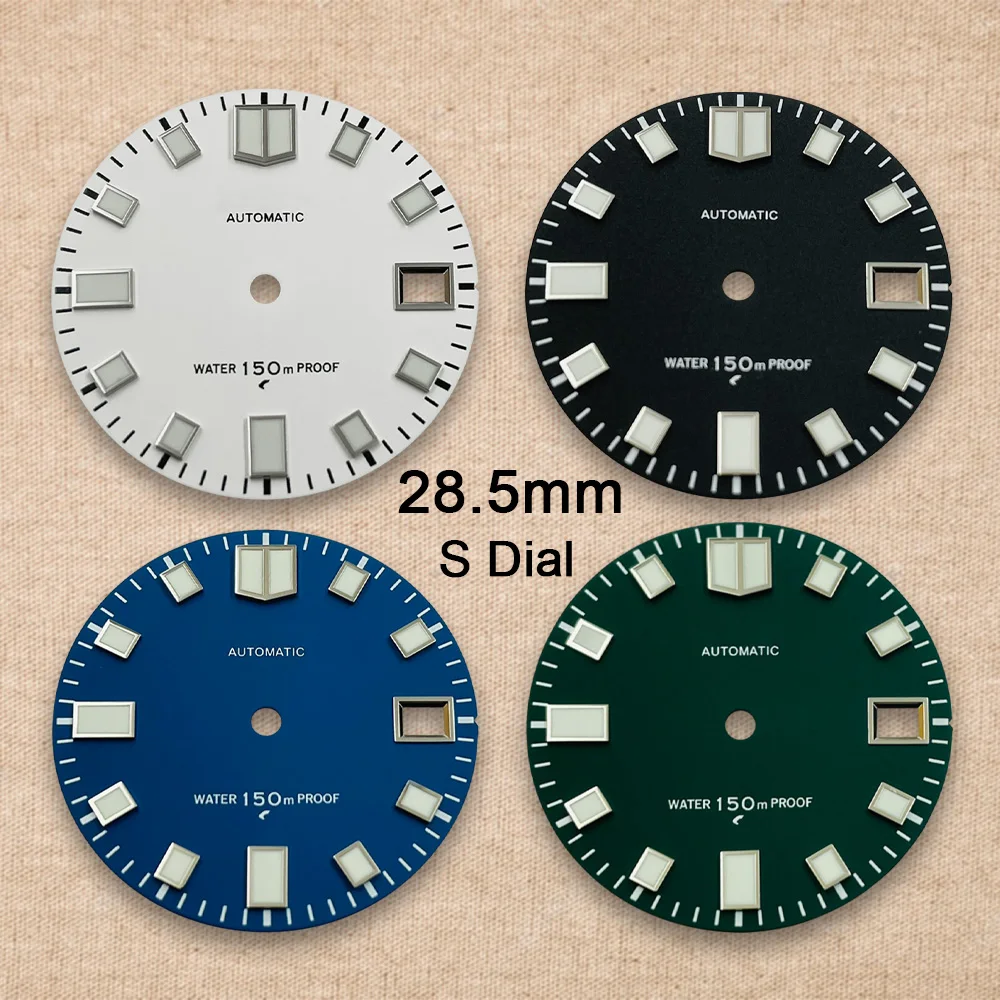 28.5mm S Logo Matte Dial Fit NH35/NH36/4R/7S Japanese Movement Green Luminous Diving High-Quality Watch Modification Accessories
28.5mm S Logo Matte Dial Fit NH35/NH36/4R/7S Japanese Movement Green Luminous Diving High-Quality Watch Modification Accessories
