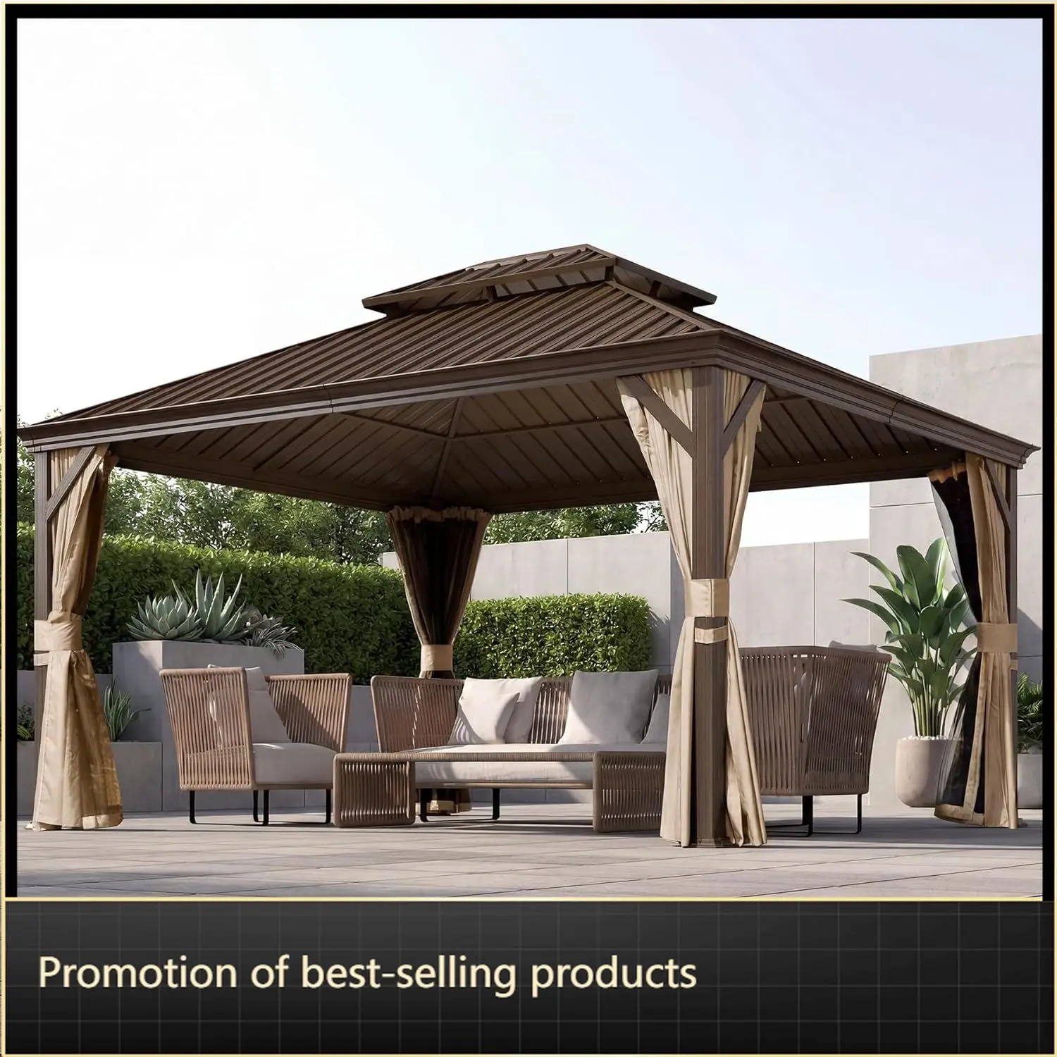 Domi 10x12 Outdoor Gazebo, Hardtop Gazebo with Aluminum Frame, Heavy Duty Pavilion Gazebo for Patio Deck Backyard, Curtain
Domi 10x12 Outdoor Gazebo, Hardtop Gazebo with Aluminum Frame, Heavy Duty Pavilion Gazebo for Patio Deck Backyard, Curtain