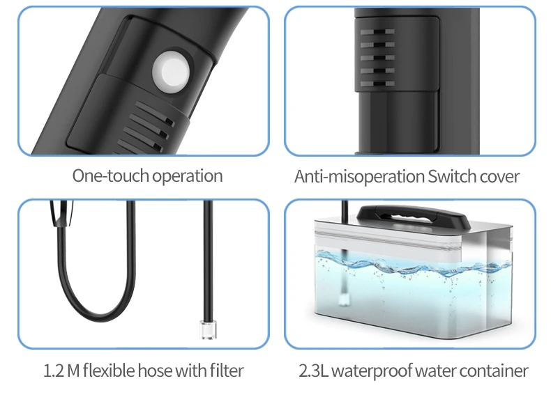 Bathroom gadget spray spray Muslim shower Electric portable bidet sprayer with 2.3 liter water tank for toilets and outdoor hiki
Bathroom gadget spray spray Muslim shower Electric portable bidet sprayer with 2.3 liter water tank for toilets and outdoor hiki