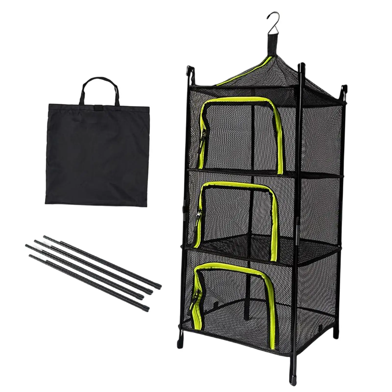 Premium Quality 4 Layer Hanging Dryer Foldable for Tent Camping Effectively Dual Zippers (Black) Multi Purpose
Premium Quality 4 Layer Hanging Dryer Foldable for Tent Camping Effectively Dual Zippers (Black) Multi Purpose