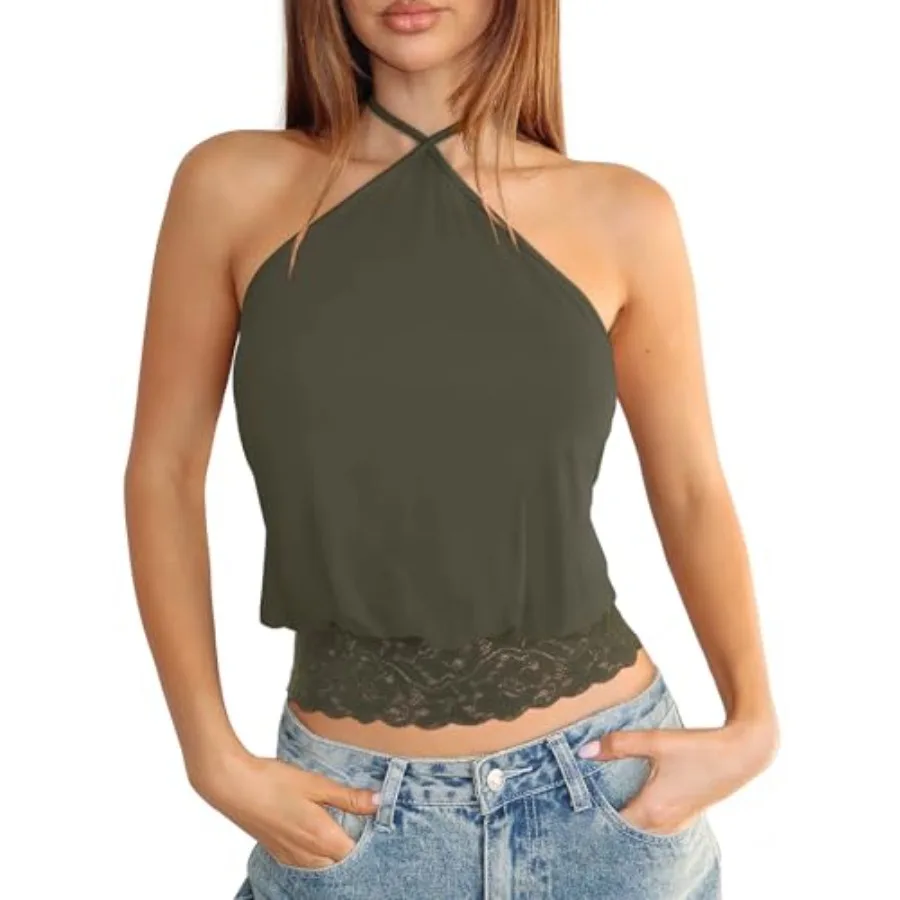REORIA Womens Sexy Halter Going Out Double Lined Tank Tops Lace Cute Summer Y2K Backl 2026 Cami Crop Tops
REORIA Womens Sexy Halter Going Out Double Lined Tank Tops Lace Cute Summer Y2K Backl 2026 Cami Crop Tops