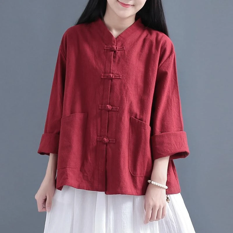 Tang Suit Linen Coat Chinese Collar Cardigan Ethnic Style Shirt Loose Women Flax Hanfu Top Vintage Traditional Kung Fu Blouse
Tang Suit Linen Coat Chinese Collar Cardigan Ethnic Style Shirt Loose Women Flax Hanfu Top Vintage Traditional Kung Fu Blouse