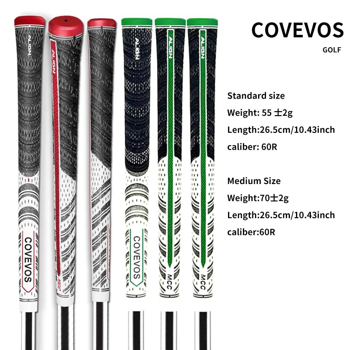 Ручки для клюшек для гольфа имеют противоскользящие и износостойкие ручки MCC Align с технологией приподнятой ренью.
Ручки для клюшек для гольфа имеют противоскользящие и износостойкие ручки MCC Align с технологией приподнятой ренью.