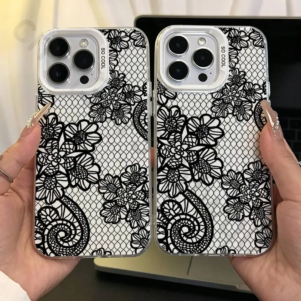 Black Lace Pattern Phone Case for iPhone 17 16 15 14 ProMax 13 11 Pro Max air Plus Matte IMD Laser Cover
Black Lace Pattern Phone Case for iPhone 17 16 15 14 ProMax 13 11 Pro Max air Plus Matte IMD Laser Cover
