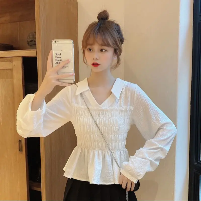 2023 Autumn Fashion New Retro Blouse Top Women's Fungus Edge Lantern Sleeve Slim V-neck Long-sleeved Shirt Female Casual
2023 Autumn Fashion New Retro Blouse Top Women's Fungus Edge Lantern Sleeve Slim V-neck Long-sleeved Shirt Female Casual