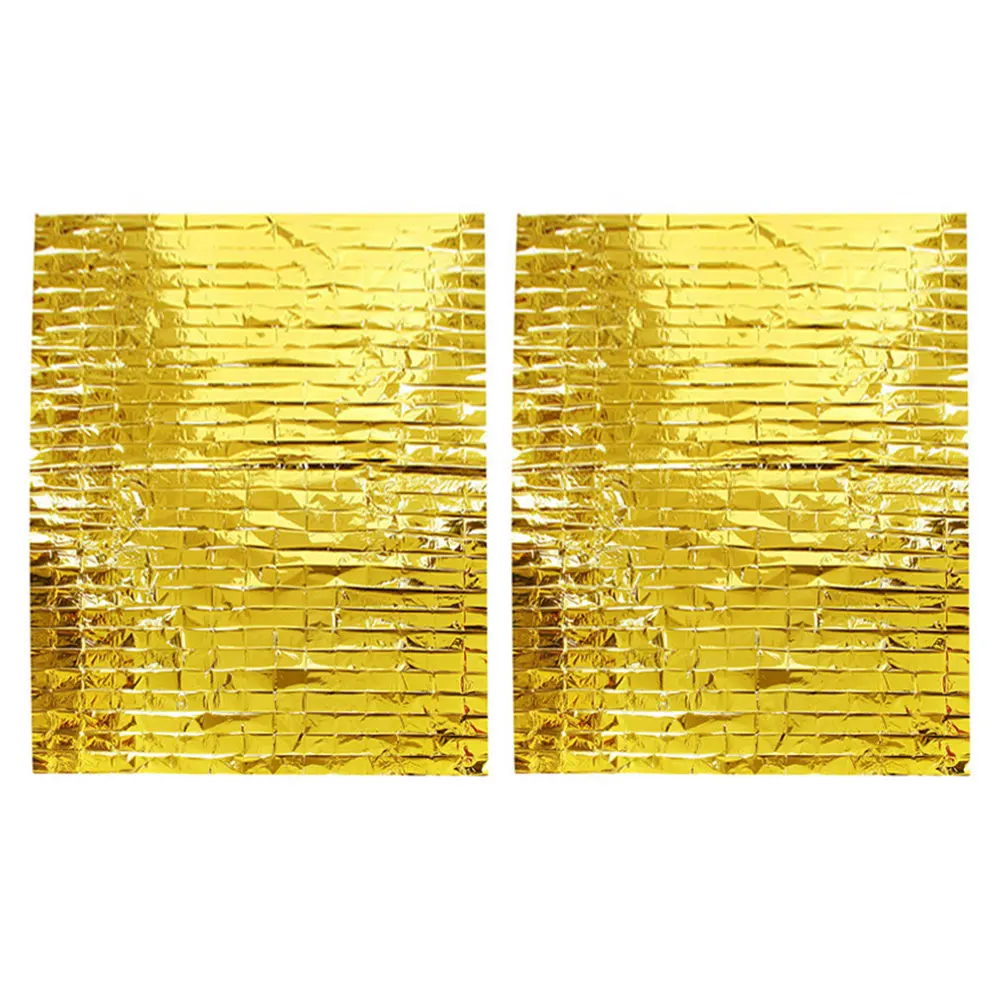 2Pcs Emergency Blanket Aluminum Film Thermal Insulated Blanket Outdoor Survival Camping Hiking Cold Weather Emergency Tarp
2Pcs Emergency Blanket Aluminum Film Thermal Insulated Blanket Outdoor Survival Camping Hiking Cold Weather Emergency Tarp
