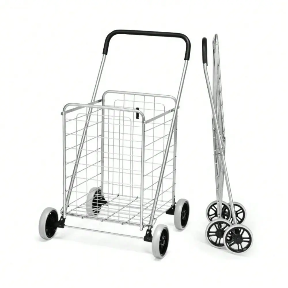 Duty Folding Portable Shopping Cart Utility Trolley Grocery Basket Cart
Duty Folding Portable Shopping Cart Utility Trolley Grocery Basket Cart