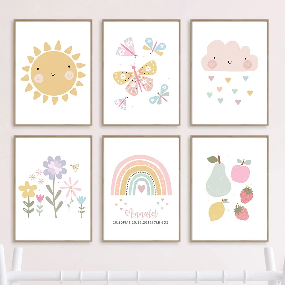 Butterfly Rainbow Sun Cloud Flowers Nursery Wall Art Canvas Painting Nordic Posters Prints Cartoon Wall Pictures Kids Room Decor
Butterfly Rainbow Sun Cloud Flowers Nursery Wall Art Canvas Painting Nordic Posters Prints Cartoon Wall Pictures Kids Room Decor