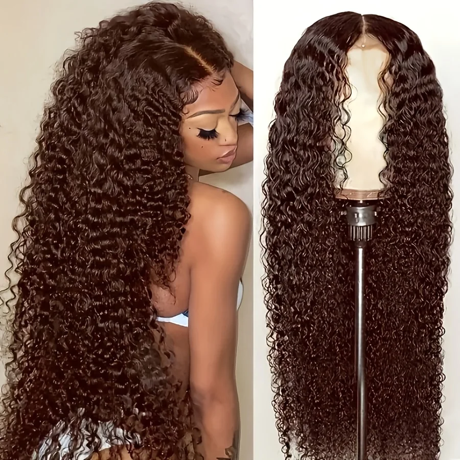 200% Density 30 Inch Chocolate Brown Curly Wave Front Wigs Human Hair 13x6 HD Lace #4 Deep Wave Brown Color Human Hair Wig with Natural Hairline For Women Pre Plucked
200% Density 30 Inch Chocolate Brown Curly Wave Front Wigs Human Hair 13x6 HD Lace #4 Deep Wave Brown Color Human Hair Wig with Natural Hairline For Women Pre Plucked