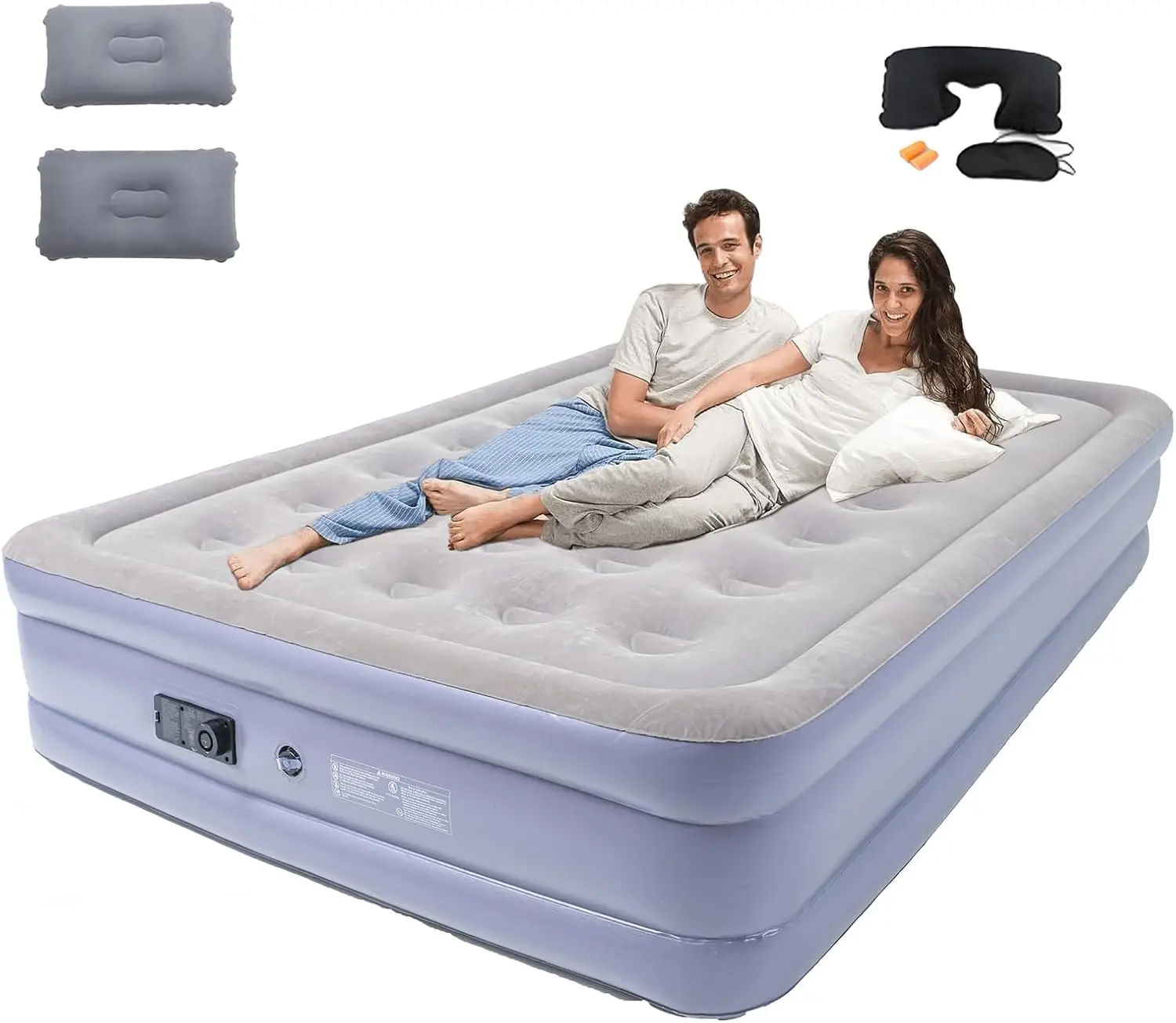 Queen Air Mattress with Built in Pump, 16 Inches High Inflatable Bed, Thickened Blow Up Air Mattress for Guests Home Travel
Queen Air Mattress with Built in Pump, 16 Inches High Inflatable Bed, Thickened Blow Up Air Mattress for Guests Home Travel
