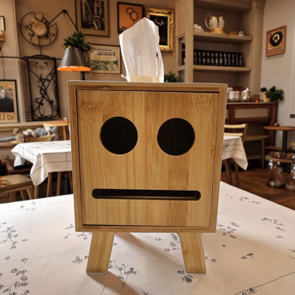 Bamboo Tissue Box Holder with Smiley Face Design Home Office Napkin Storage Organizer and Desk Features Tissue Scroll Included
Bamboo Tissue Box Holder with Smiley Face Design Home Office Napkin Storage Organizer and Desk Features Tissue Scroll Included