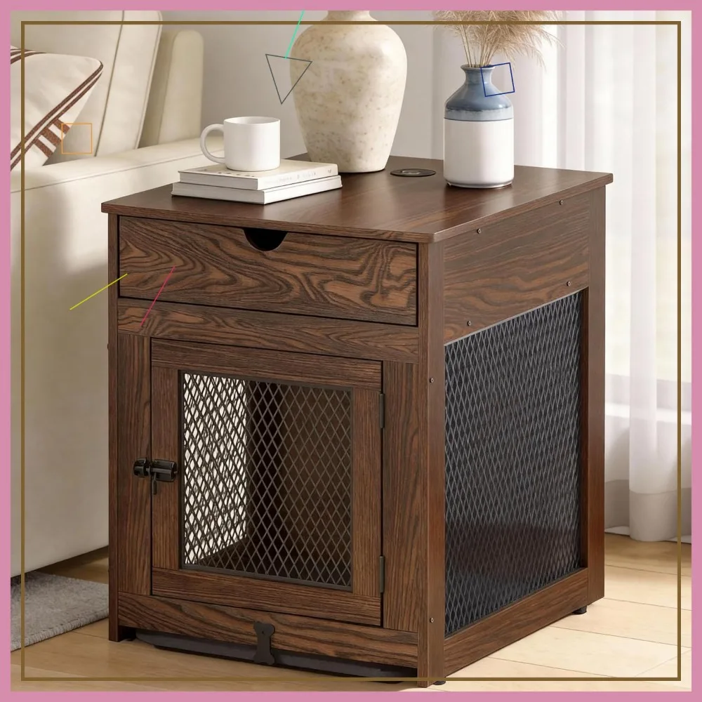 Деревянный столик-клетка для собак с ящиком для хранения, подушкой, поддоном, беспроводной зарядкой QC3.0 и двумя USB-портами для маленьких собак в деревенском стиле
Деревянный столик-клетка для собак с ящиком для хранения, подушкой, поддоном, беспроводной зарядкой QC3.0 и двумя USB-портами для маленьких собак в деревенском стиле