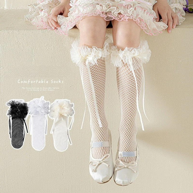 1 Pair Summer Fashion Kids Girl Fishnet Knee High Sock Lightweight Bow Ribbon Ruffle Over Knee Children's Sock Soft Elastic Sock
1 Pair Summer Fashion Kids Girl Fishnet Knee High Sock Lightweight Bow Ribbon Ruffle Over Knee Children's Sock Soft Elastic Sock