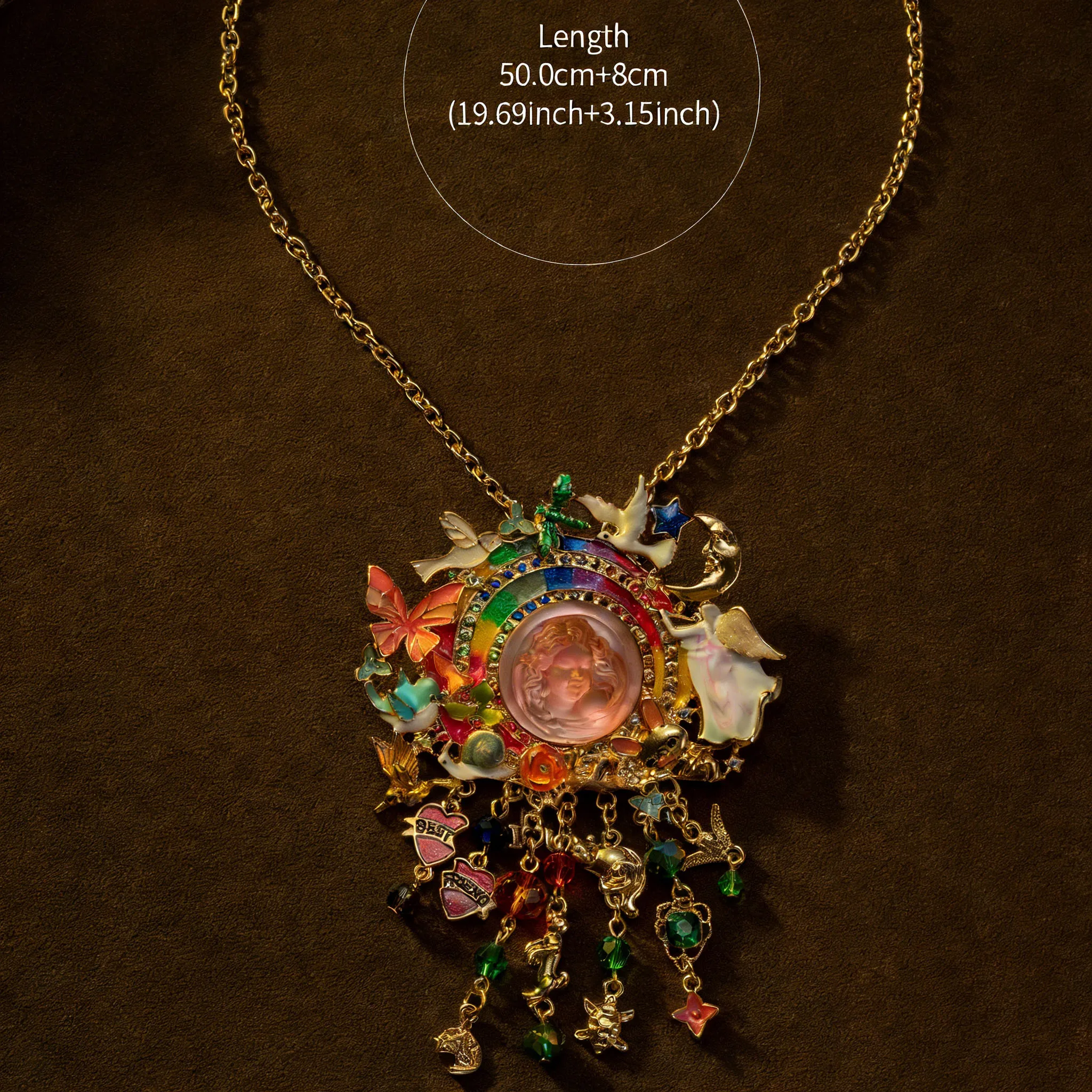 Vintage Smiling Angel Sweet Brooch Necklace Dual-Use Luxury Moon Bird Necklace Animal Corsage Jewelry Birthday Gifts for Women
Vintage Smiling Angel Sweet Brooch Necklace Dual-Use Luxury Moon Bird Necklace Animal Corsage Jewelry Birthday Gifts for Women
