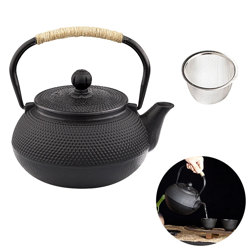 Japanese Iron Tea Pot with Stainless Steel Infuser Cast Iron Teapot Tea Kettle for Boiling Water Oolong Tea 600/800/1200ML
Japanese Iron Tea Pot with Stainless Steel Infuser Cast Iron Teapot Tea Kettle for Boiling Water Oolong Tea 600/800/1200ML