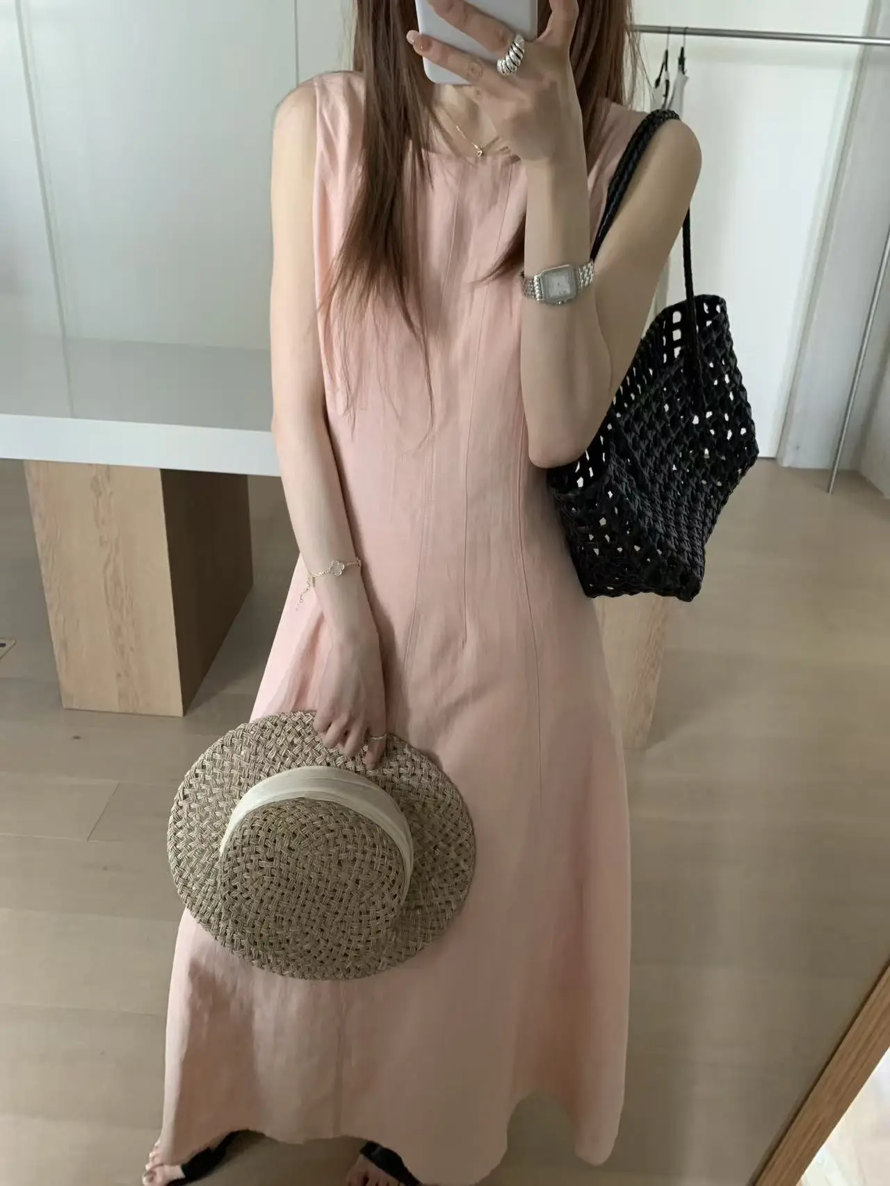 Lilian Fueeh Elegant Simple Waist-Cinching Slimming Sleeveless Vest Dress High Waist A-Line Summer Casual round Neck Open Back
Lilian Fueeh Elegant Simple Waist-Cinching Slimming Sleeveless Vest Dress High Waist A-Line Summer Casual round Neck Open Back
