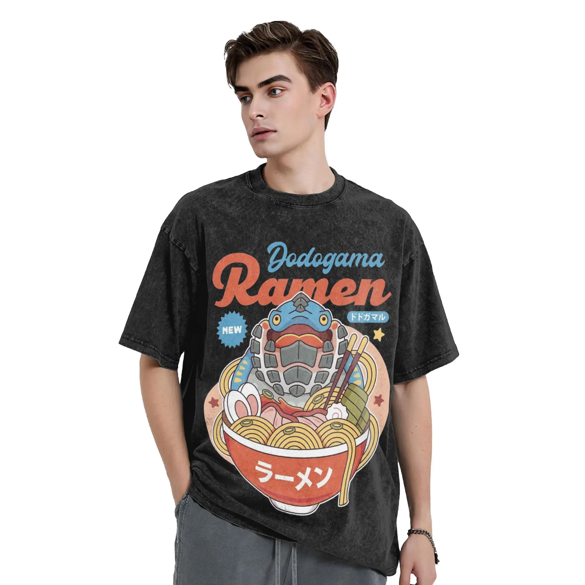 Dodogama Ramen Monster Hunter, стираные футболки, уличная одежда, новинка в стиле хип-хоп, футболка для мужчин и женщин, 100% хлопок с принтом
Dodogama Ramen Monster Hunter, стираные футболки, уличная одежда, новинка в стиле хип-хоп, футболка для мужчин и женщин, 100% хлопок с принтом